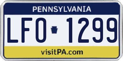 PA license plate LFO1299