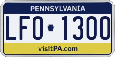 PA license plate LFO1300