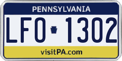 PA license plate LFO1302