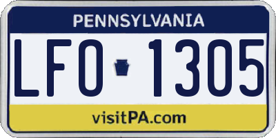 PA license plate LFO1305