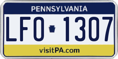 PA license plate LFO1307