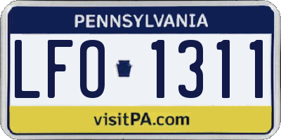 PA license plate LFO1311