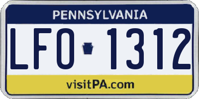 PA license plate LFO1312