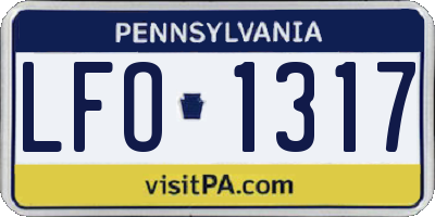 PA license plate LFO1317