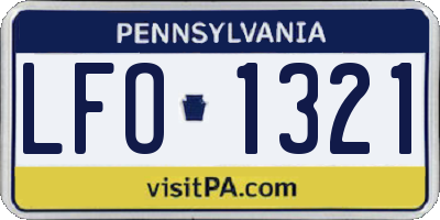PA license plate LFO1321