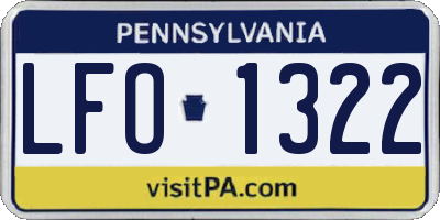 PA license plate LFO1322
