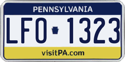 PA license plate LFO1323