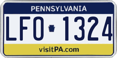 PA license plate LFO1324