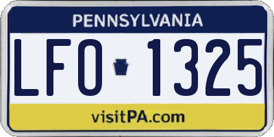 PA license plate LFO1325