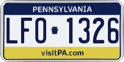 PA license plate LFO1326