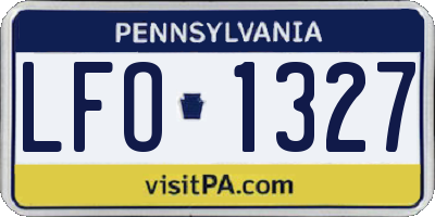 PA license plate LFO1327