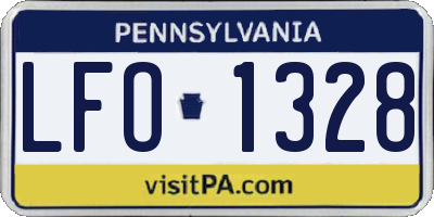 PA license plate LFO1328