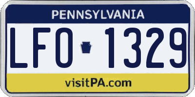 PA license plate LFO1329