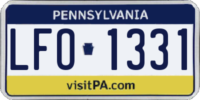 PA license plate LFO1331