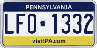 PA license plate LFO1332