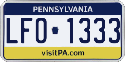 PA license plate LFO1333