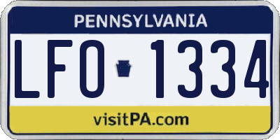 PA license plate LFO1334
