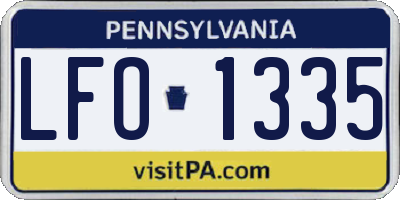 PA license plate LFO1335