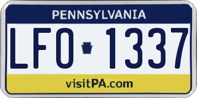 PA license plate LFO1337
