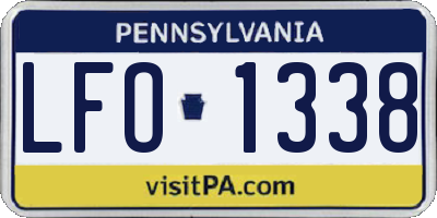 PA license plate LFO1338