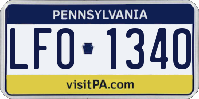 PA license plate LFO1340