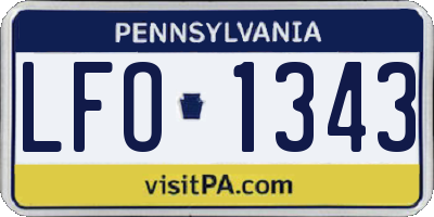 PA license plate LFO1343