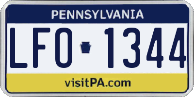 PA license plate LFO1344