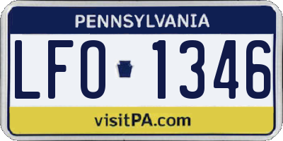 PA license plate LFO1346
