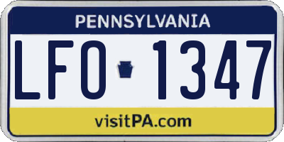 PA license plate LFO1347