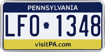 PA license plate LFO1348