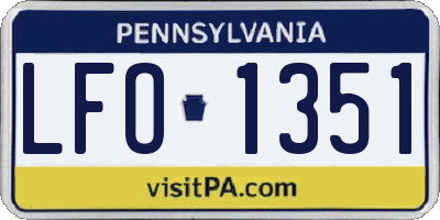 PA license plate LFO1351