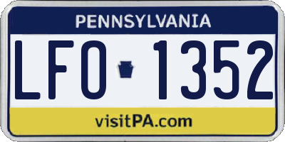 PA license plate LFO1352