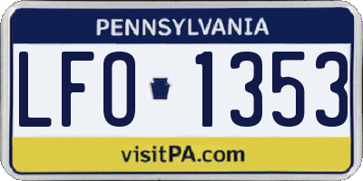 PA license plate LFO1353