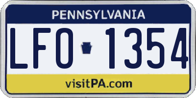 PA license plate LFO1354