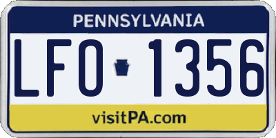 PA license plate LFO1356