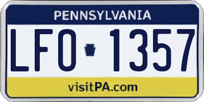 PA license plate LFO1357