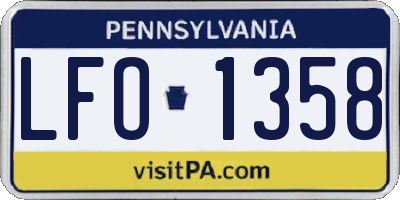 PA license plate LFO1358