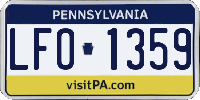 PA license plate LFO1359
