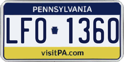 PA license plate LFO1360
