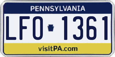 PA license plate LFO1361