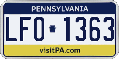 PA license plate LFO1363