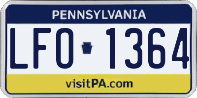 PA license plate LFO1364