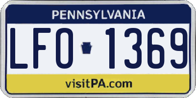 PA license plate LFO1369