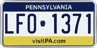 PA license plate LFO1371