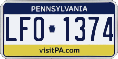 PA license plate LFO1374