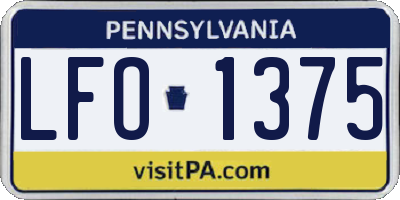 PA license plate LFO1375