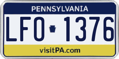 PA license plate LFO1376
