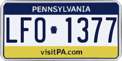 PA license plate LFO1377
