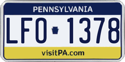 PA license plate LFO1378