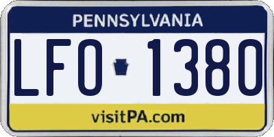 PA license plate LFO1380